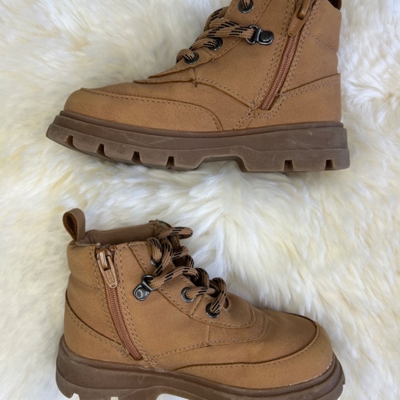 Zara Brown Hiking Combat Dress Boots Toddler 7c - Picture 4 of 6